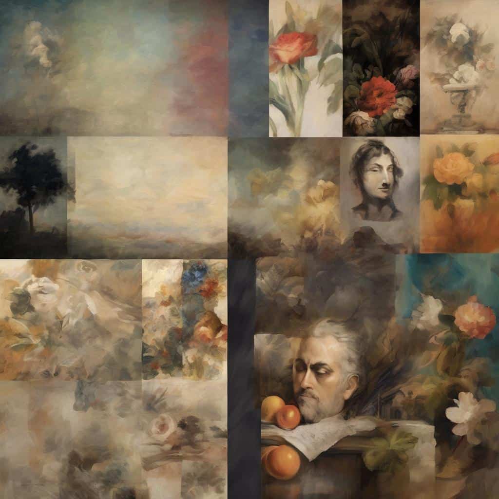 ζωγραφική τέχνη και προσωπική ιστορία, ανθοσύνθεση και πορτρέτα.